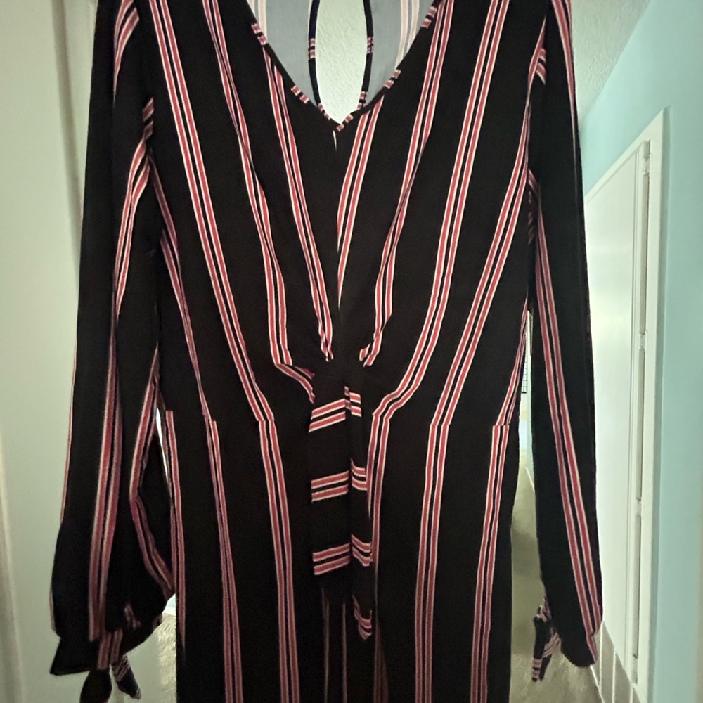 Black and red jumpsuit